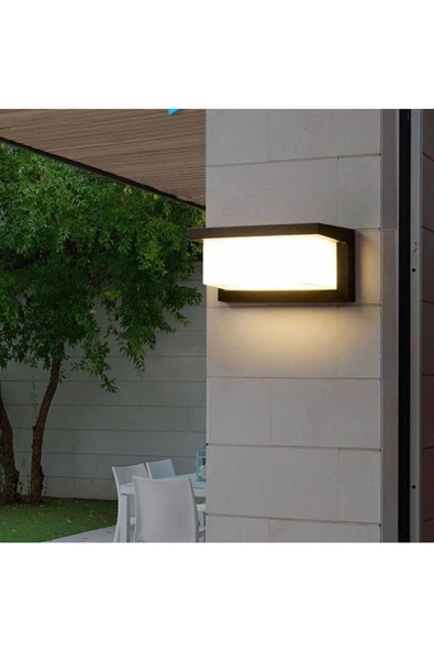 fullreyon Modern Tasarım 18 Watt Beyaz Işık Ledli Bahçe, Teras, Kamelya, Veranda Apliği, Modern Led Armatür - Resim 6