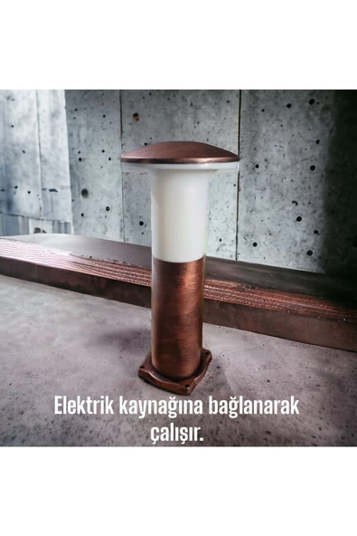 fullreyon 10 Watt Beyaz Işık Bakır Eskitme Mantar Armatür, Bahçe Duvar, Çim, Yürüyüş Yolu, Set Üstü Aplik - 6
