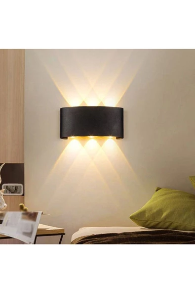 fullreyon Alüminyum Kasa, 6 Watt Günışığı Ledli İç ve Dış Mekan Işık Desenli Aplik, Bahçe, Balkon, Salon Aplik - 4
