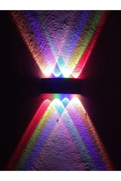 fullreyon 8 Watt Modern Led Aplik Iç Ve Dış Mekan Aplik, Dekoratif Işık Süzmeli 4 Işık Renkli Modern Armatür - 4