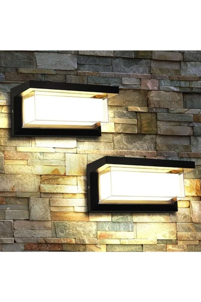 fullreyon 3000K Günışığı 18 Watt Bahçe Duvar Apliği, Villa Dış Cephe Aplik, Kapı Giriş Aplik, Modern Led Aplik - 2