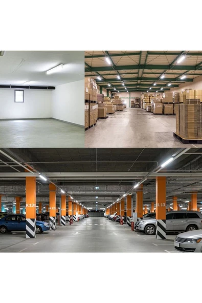 fullreyon 2 Adet 120 Cm 80 Watt 6500 Kelvin Beyaz Işık 3 Sıra Ledl Kristal Bant Armatür Fabrika Tavan Armatürü - Resim 3