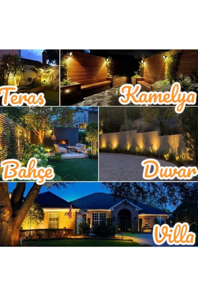 fullreyon 10 Adet Elektrikle Çalışır, 5 Watt AMBER IŞIK Kazıklı Bahçe Armatürü Çim Çiçek Ağaç Aydınlatma Aplik - Resim 2