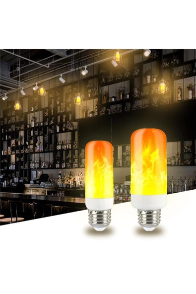 fullreyon 10 Adet 3 Işık Modlu, Alev Efektli 5 Watt, E27 Duy Led Ampul, Alev Efektli Çok Kaliteli Led Ampul - 7
