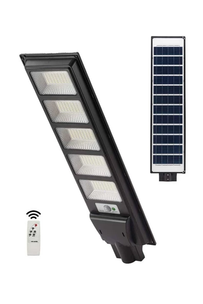 fullreyon 500 Watt, 40000 Lümen 6500K Beyaz Işık, Fotoselli, Sensörlü, Kumandalı Güneş Enerjili Bahçe Armatürü