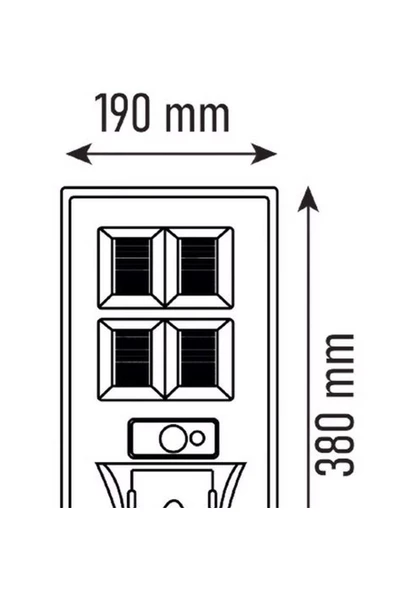 fullreyon 200 Watt, 16000 Lümen 6500K Beyaz Işık, Fotoselli, Sensörlü, Kumandalı Güneş Enerjili Bahçe Armatürü - 3
