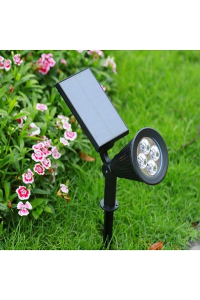 fullreyon 4 Adet, 7 Watt AMBER IŞIK Kaliteli Solar Armatür, Güneş Enerjili Çim, Çiçek, Ağaç, Bahçe Armatürü - 2
