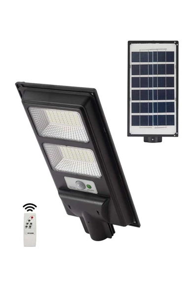 fullreyon 200 Watt, 16000 Lümen 6500K Beyaz Işık, Fotoselli, Sensörlü, Kumandalı Güneş Enerjili Bahçe Armatürü