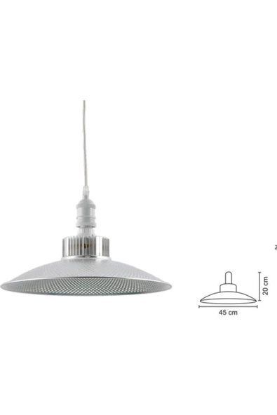 fullreyon 6 Adet 45 Cm Çapında 100 Watt Günışığı, Avize Görünümlü Led Ampul, Fabrika, Atölye, Kafe Bar Armatür - 3