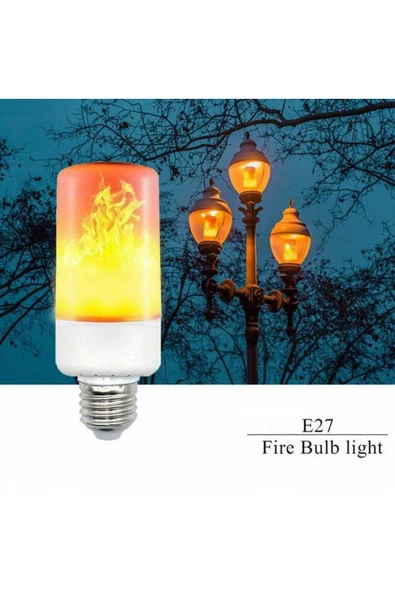 fullreyon 10 Adet 3 Işık Modlu, Alev Efektli 5 Watt, E27 Duy Led Ampul, Alev Efektli Çok Kaliteli Led Ampul - 4