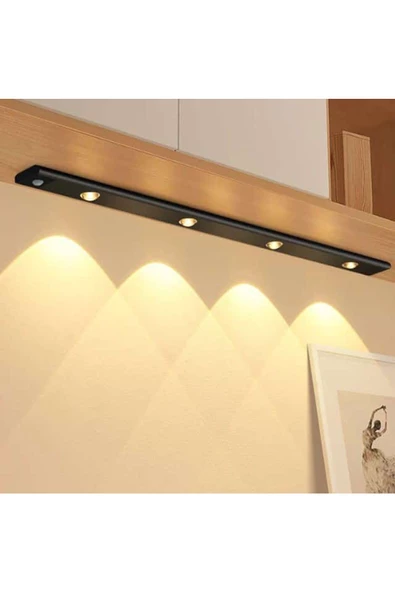 fullreyon 2 Adet 60 cm Hareket Sensörlü, Sensörsüz Kullanılabilir Usb Şarjlı Modern Mutfak, Dolap Gece Lambası - 7