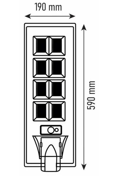 fullreyon 500 Watt, 40000 Lümen 6500K Beyaz Işık, Fotoselli, Sensörlü, Kumandalı Güneş Enerjili Bahçe Armatürü - 4