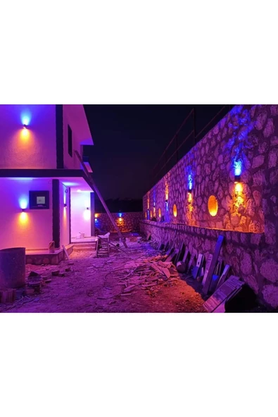sekizgen led Sekizgenled Toptan 10 Adet Çift Yönlü Aplik Antrasit Kasa 14 Watt Led Ampuller Dahildir - 5