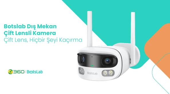 +360 Botslab Smart W302 Outdoor Kamera 3K / Çift Yönlü Ses / 170 Derece / Akıllı İnsan Takibi - Resim 2
