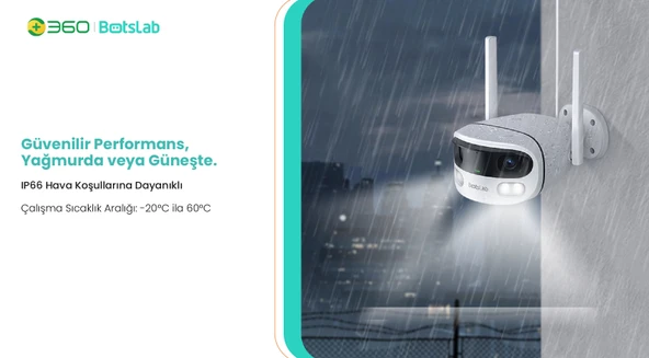 +360 Botslab Smart W302 Outdoor Kamera 3K / Çift Yönlü Ses / 170 Derece / Akıllı İnsan Takibi - Resim 5