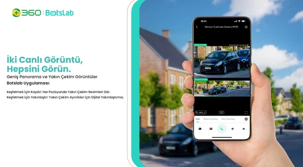 +360 Botslab Smart W302 Outdoor Kamera 3K / Çift Yönlü Ses / 170 Derece / Akıllı İnsan Takibi - Resim 4
