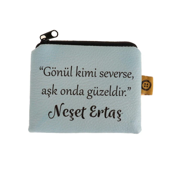 GÖNÜL KİMİ SEVERSE TASARIMLI SÜET BOZUK PARA CÜZDANI