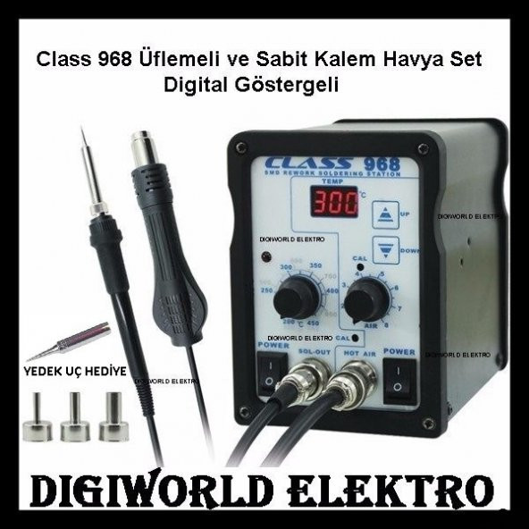 Class 968 Üflemeli ve Sabit Kalem Havya Set Digital Isı Ayarlı
