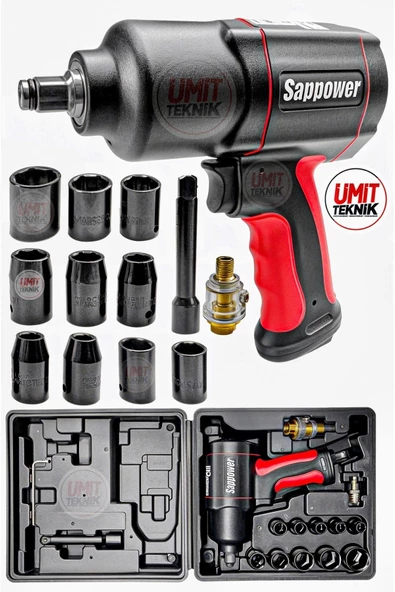 Havalı Yüksek Kalite Profesyonel Havalı Somun Sökme Sıkma Makinesi 1/2 Takım Set - Resim 2