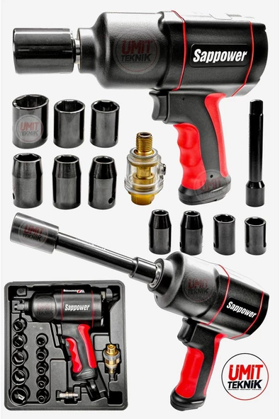 Havalı Yüksek Kalite Profesyonel Havalı Somun Sökme Sıkma Makinesi 1/2 Takım Set - Resim 3