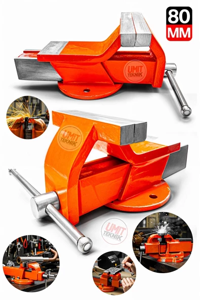 Kırılmaz Gövde Yapı Ağır Hizmet Yüksek Hassasiyetli Profesyonel Kalite Masa Tezgah Mengenesi 80 Mm ürün görseli