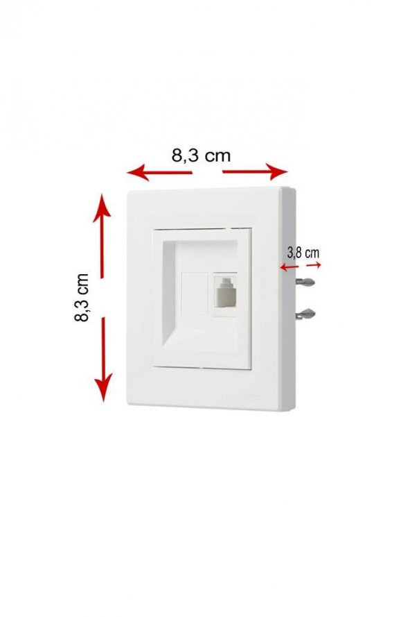 Schneider Asfora Beyaz 1*RJ45 Data Priz - Çerçeveli - 2