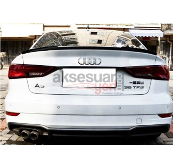 Audi A3 Sedan M4 Tip Spoiler Parlak Siyah Boyalı İthal Ürün Plastik