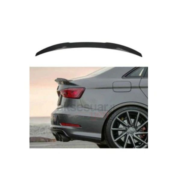 Audi A3 Sedan M4 Tip Spoiler Parlak Siyah Boyalı İthal Ürün Plastik - 2