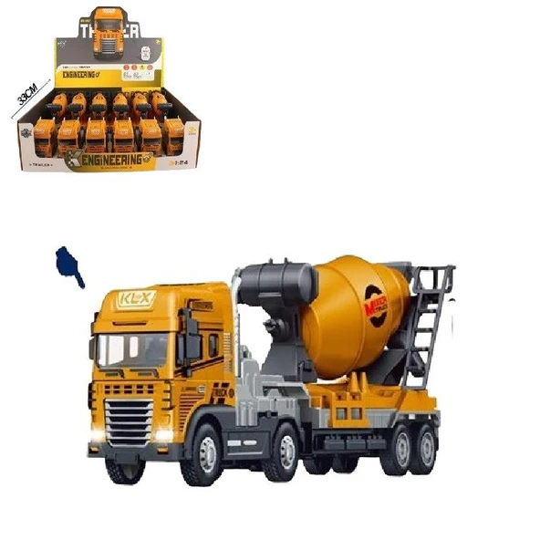 Metal Kasalı Oyuncak Beton Mikseri Işıklı - Sesli İş Makinesi ile İnşaat Maceraları Başlasın! 30cm. - Resim 3