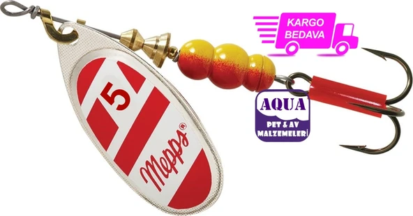 Mepps Aglia Blanc Rouge Olta Kaşığı - Mepps Döner Kaşık No:5 / 14 gr Turna Kaşığı Döner Kaşık Mepps