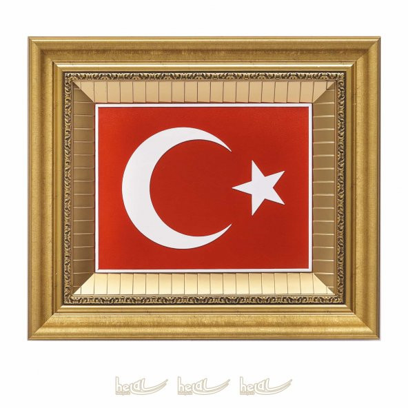 45x52cm Türk Bayrağı Çerçeveli Tablo - 1
