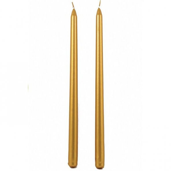 Gold Şamdan Mum 25 cm 2 Adet - 2