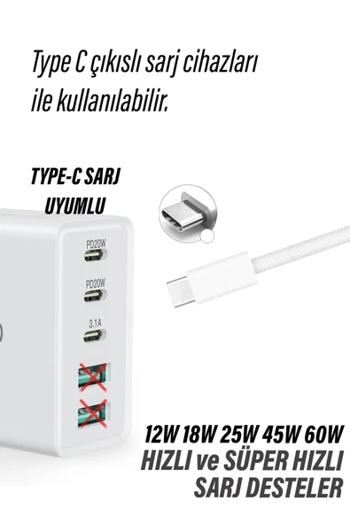 Type-C HIZLI Şarj Kablosu Samsung A05 A5S A15 A24 A25 Uyumlu - Resim 6