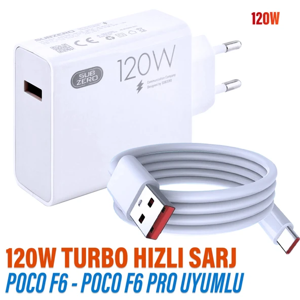 POCO F6 - POCO F6 Pro Turbo Hızlı Şarj Aleti 120W Type-C HIZLI Şarj ve Kablosu - 1