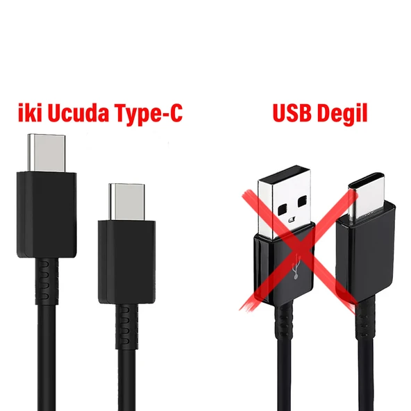 Samsung Note 10 Note 20 Uyumlu 25W HIZLI Type C Şarj Kablosu Uzun 2 metre - Resim 2