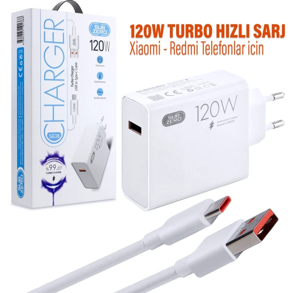 120W Turbo Hızlı Şarj Aleti Xiaomi - Redmi Telefon ve Tabletler İçin - 2