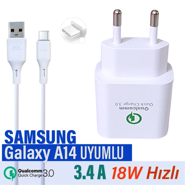 A14 Şarj Cihazı 18W HIZLI Şarj Adaptörü ve Type-C Kablo - 1