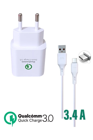 Samsung Galaxy Note 8 Uyumlu Hızlı Şarj Aleti ve Kablosu 18W 3.4A ürün görseli