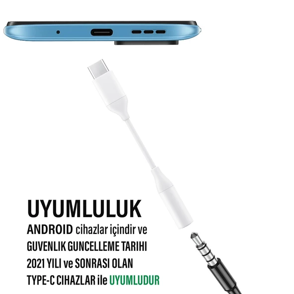 Xiaomi 12T - 12T Pro - 12S Ultra Uyumlu TYPE-C Kulaklık Dönüştürücü TYPE-C AUX - Resim 2