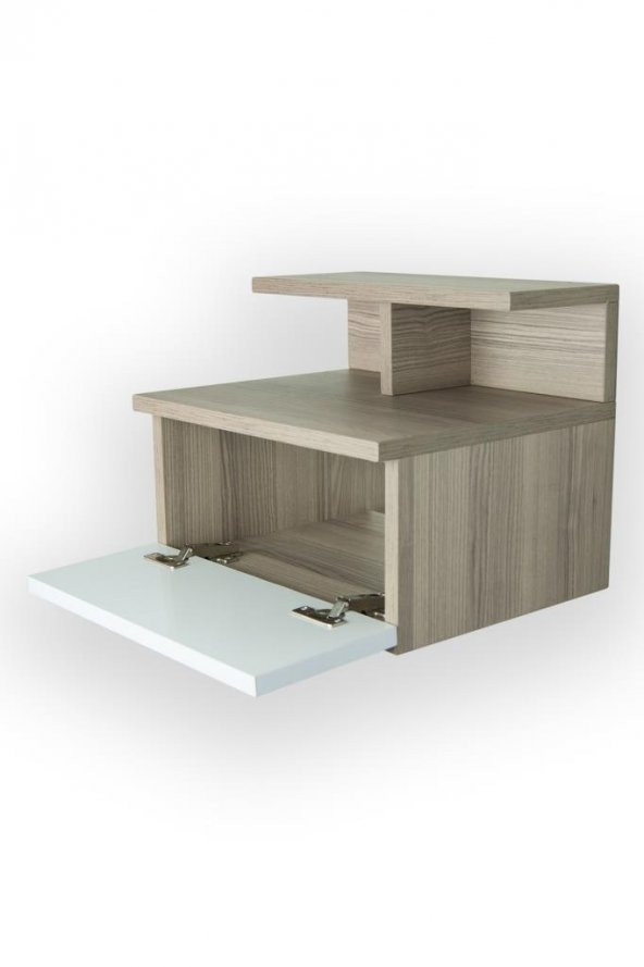 Çok Amaçlı Başucu Komodin Şifonyer Raf Ahşap Mini Organizer Yatak Odası Duvara Monte Komidin - 2