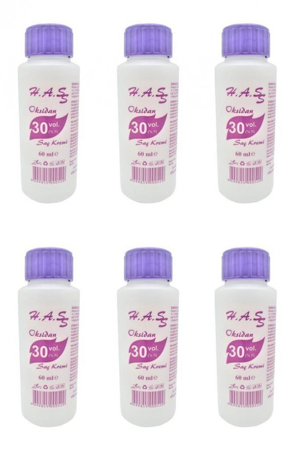 H.A.SS Oksidan Saç Kremi 30 Volüm (9) 60 Ml. 6lı