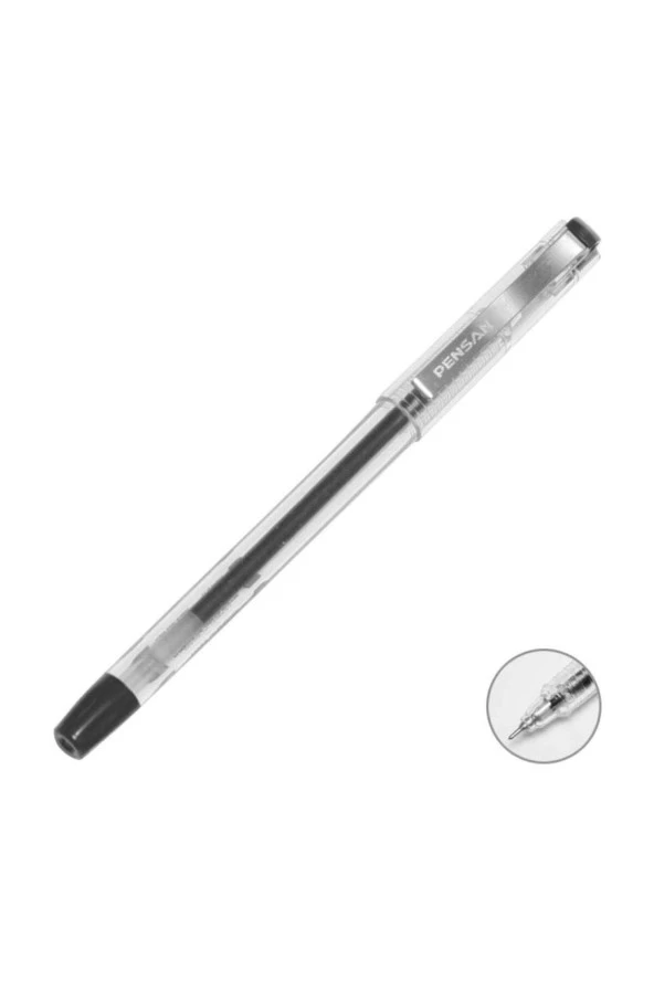 Pensan Tükenmez Kalem My-King Jel Metal Klips 0.5 MM Siyah (12'Li Paket) ürün görseli