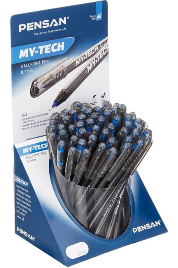 Pensan Tükenmez Kalem My-Tech 0.7 MM Mavi 60 LI 2240 (60 Lı Paket) ürün görseli