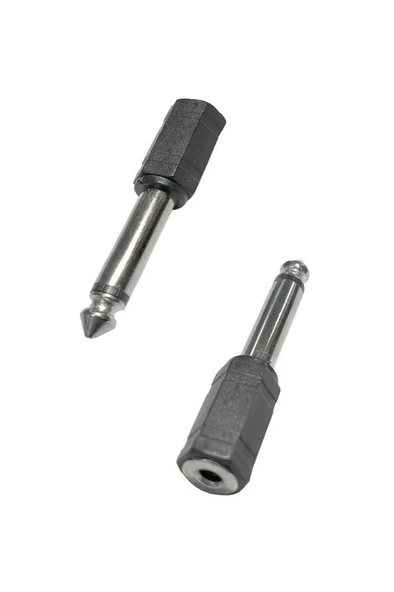 Midex ME1 Jack Adaptör 6.35mm Çevirici Silver Renk Adaptör Mono - Resim 2