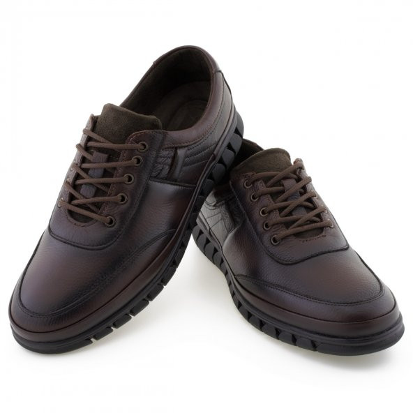 Kahverengi Dikiş Detaylı Bağcıklı Günlük Erkek Ayakkabı