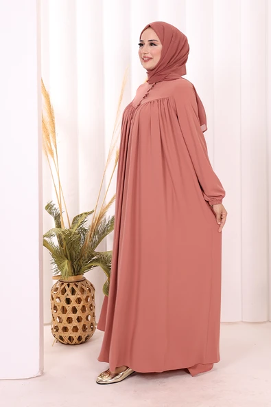 Robalı Britli Ferace 6022 Pudra - Resim 4