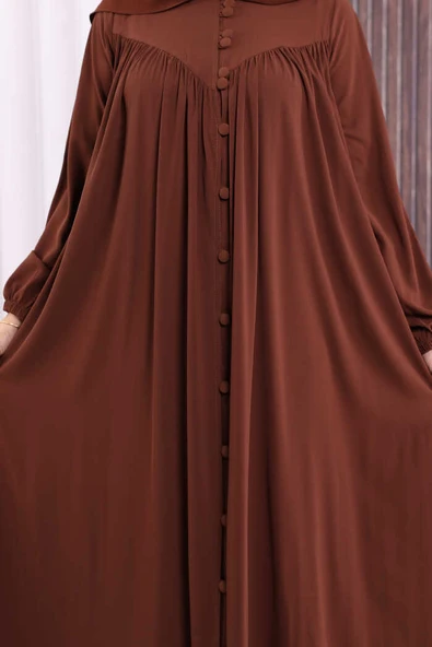 Robalı Britli Ferace 6022 Kahverengi - Resim 6