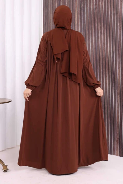 Robalı Britli Ferace 6022 Kahverengi - Resim 4