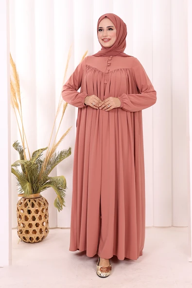 Robalı Britli Ferace 6022 Pudra - Resim 2