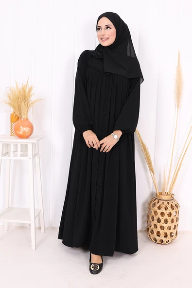 Robalı Britli Ferace 6022 Siyah - Resim 2